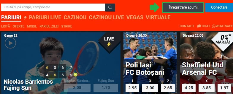 Înregistrare la Betano - pariuri online