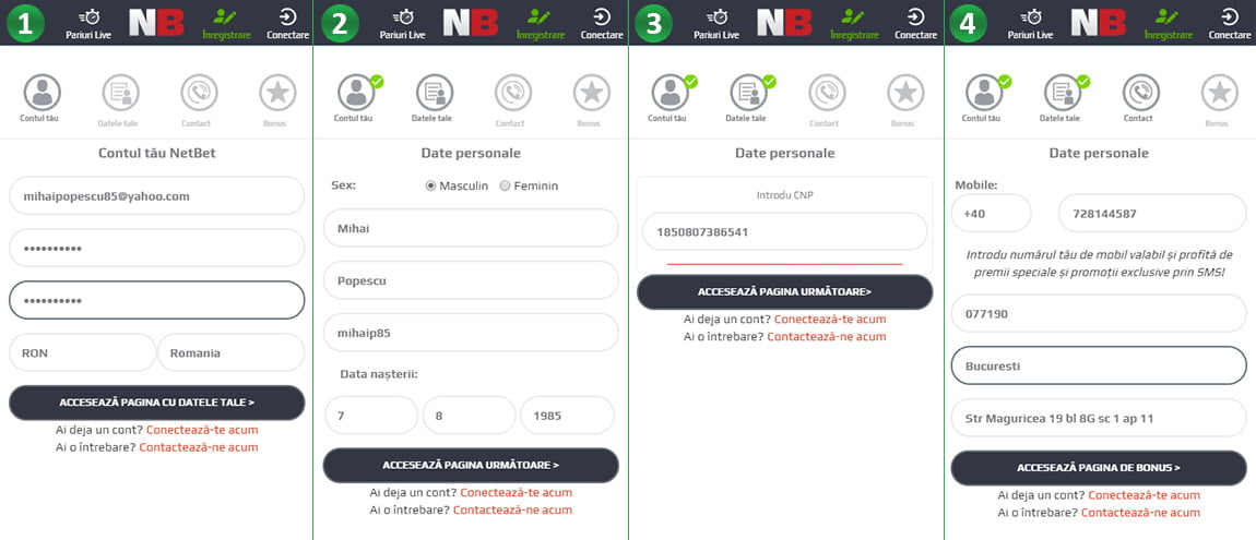 Tutorial: Deschide cont la NetBet