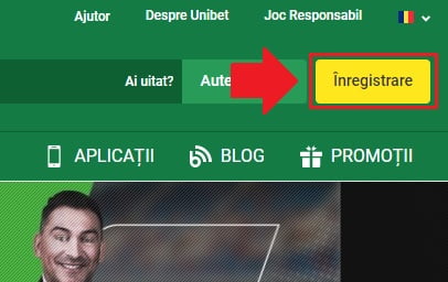 Deschiderea unui cont nou la Unibet