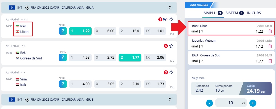 Primul pariu la Winner