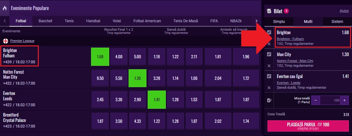 Primul pariu la Player