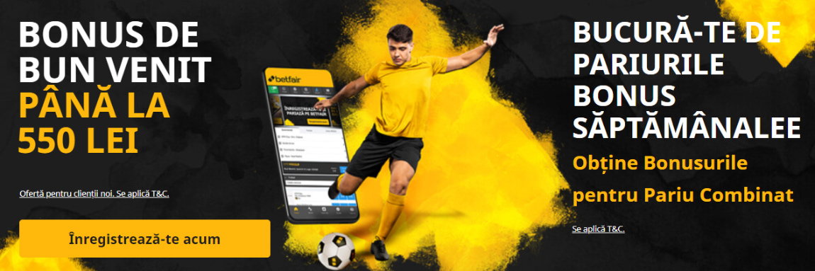 Pachet de bun venit la Betfair